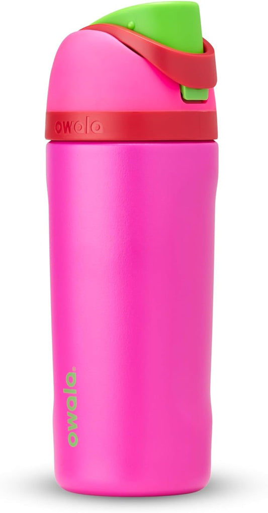 Kids Freesip Insulated Stainless Steel Water Bottle with Straw, Bpa-Free Sports Water Bottle, Great for Travel, 16 Oz, All the Berries