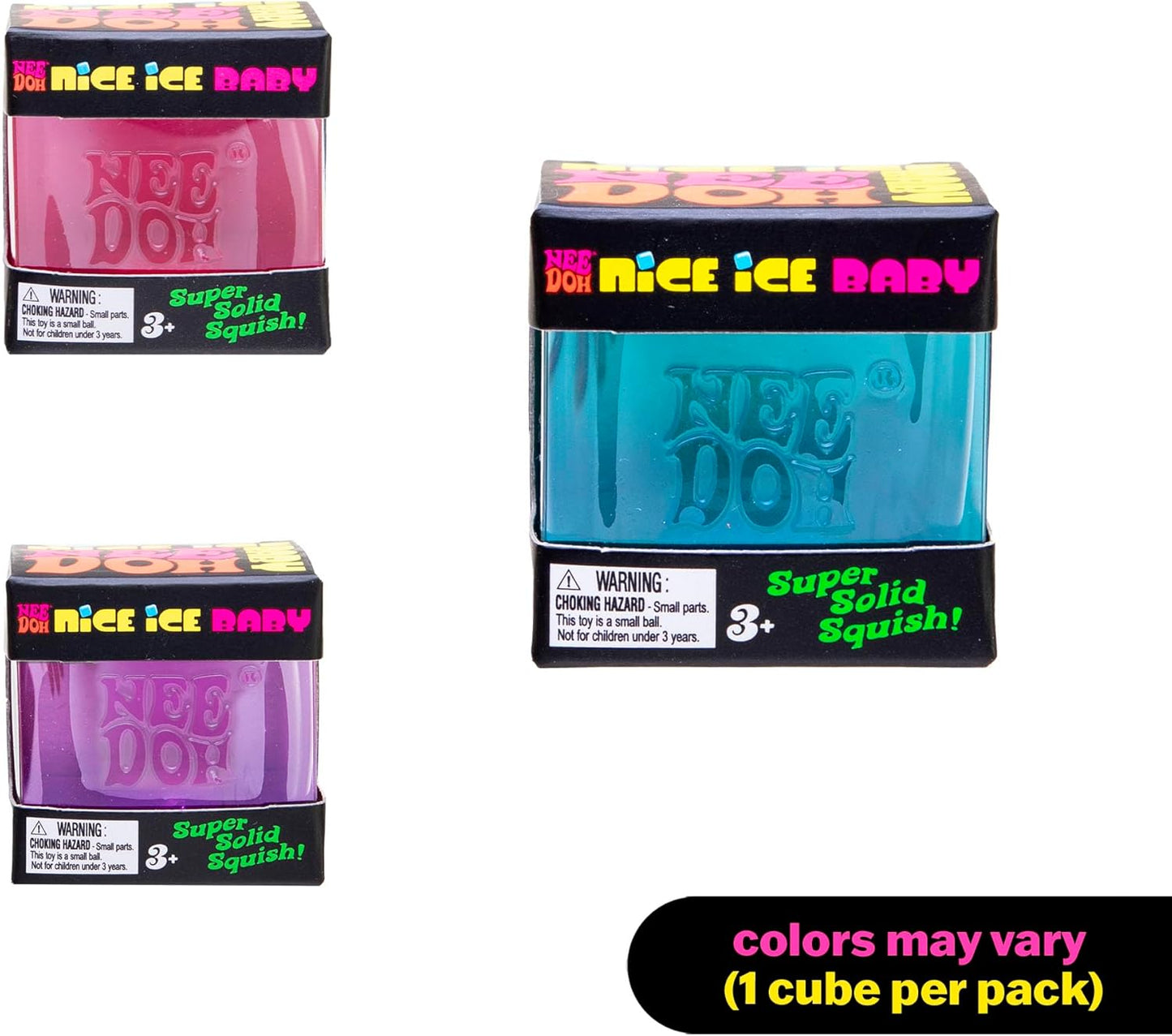 Needoh Nice Ice Baby - Sensory Squeeze Toy - Super Solid Squish - 1.25" Wide - Color May Vary (Pack of 1)