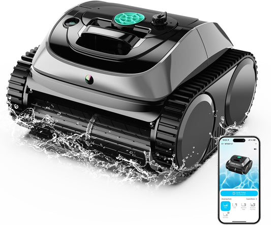 (2026 Upgrade)  C1 Cordless Robotic Pool Vacuum for Inground Pools, above Ground Pool Cleaner 4-In-1 Wall & Waterline Cleaning up to 1,614Sq.Ft, 150Mins Smart Navigation, App Support