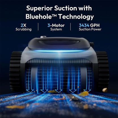 Bubot 700 Cordless Pool Vacuum for Inground & above Ground Pools, 210-Min Runtime, Wall/Waterline/Floor Cleaning, Robotic Pool Cleaner with Superior Suction, APP Control, Smart Navigation (Space Grey)